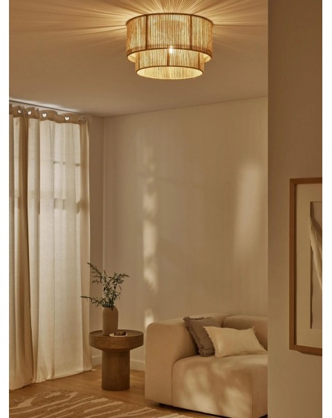 Wabi-sabi style retro hemp rope ceiling lamp bedroom living room study creative personality B&B Japanese tea room clothing shop lights