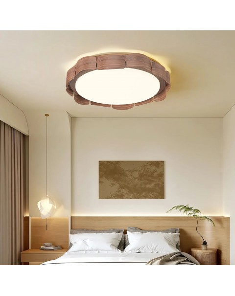 Eye protection bedroom ceiling light simple modern walnut master bedroom study light wabi-sabi style retro room light