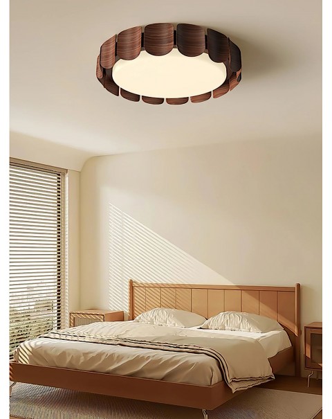 Eye protection bedroom ceiling light simple modern walnut master bedroom study light wabi-sabi style retro room light