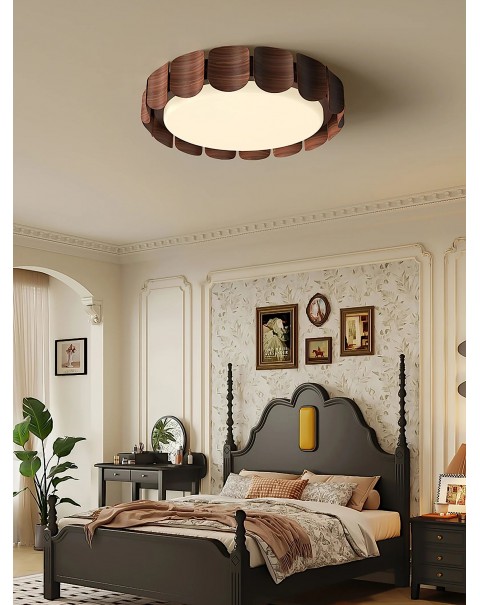 Eye protection bedroom ceiling light simple modern walnut master bedroom study light wabi-sabi style retro room light