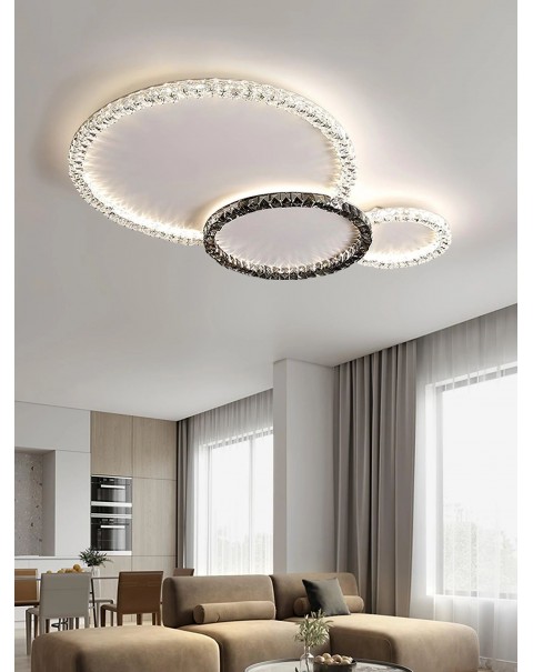Living room ceiling light crystal lamp light luxury led lights circular ultra-thin minimalist personality modern minimalist bedroom master light
