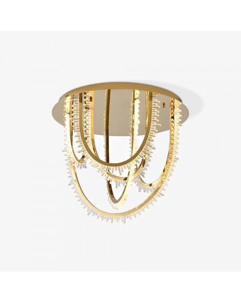 Designer crystal ceiling light stainless steel creative master bedroom light luxury high end master bedroom living room light luxury crystal light