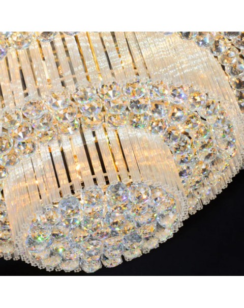 New s gold crystal round ceiling light modern simple lamps and lanterns living room restaurant hotel package room led remote control lamps and lanterns