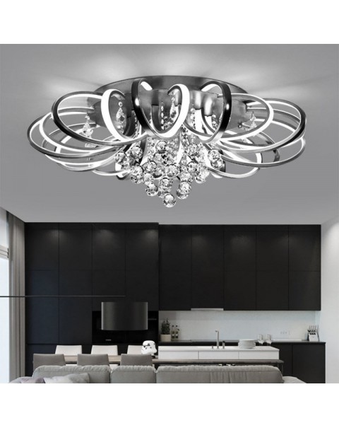 Living room master light 2024 new light luxury modern simple atmosphere crystal ceiling lamp full spectrum room bedroom light
