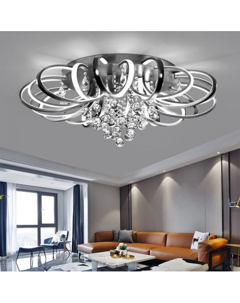 Living room master light 2024 new light luxury modern simple atmosphere crystal ceiling lamp full spectrum room bedroom light