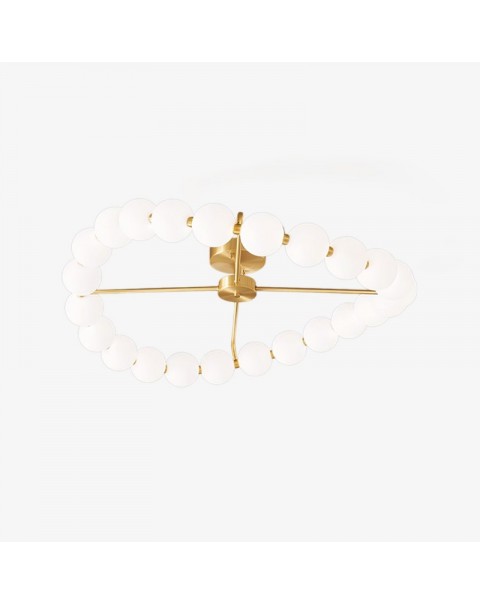 Scandinavian simple light luxury copper pearl necklace magic bean ceiling lamp full spectrum high index eye-care living room bedroom light