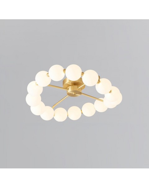 Scandinavian simple light luxury copper pearl necklace magic bean ceiling lamp full spectrum high index eye-care living room bedroom light