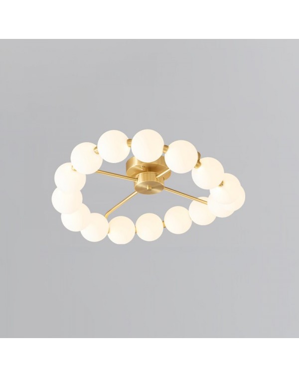 Scandinavian simple light luxury copper pearl neck...