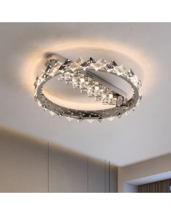 Scandinavian crystal ceiling lamp light luxury atm...