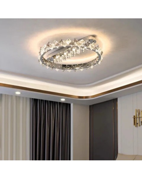 Scandinavian crystal ceiling lamp light luxury atmosphere dining room bedroom lamp modern simple study room lamps and lanterns 2024 new