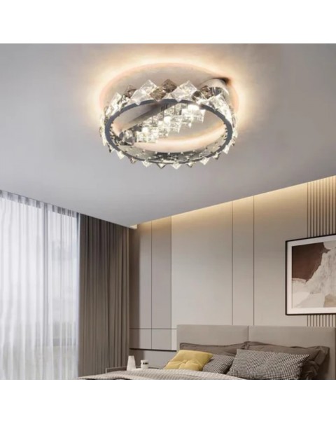Scandinavian crystal ceiling lamp light luxury atmosphere dining room bedroom lamp modern simple study room lamps and lanterns 2024 new