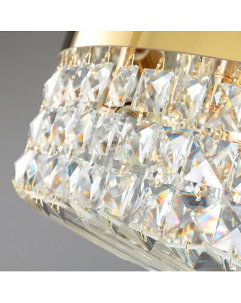 Light luxury crystal ceiling light living room lamp gold stainless steel mirror modern simple warm atmosphere master bedroom lamps and lanterns