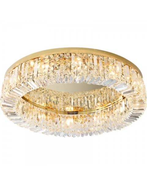 Light luxury crystal ceiling light living room lamp gold stainless steel mirror modern simple warm atmosphere master bedroom lamps and lanterns