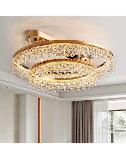 Italian light luxury new living room crystal ceiling lamp hall main lamp simple modern atmosphere upscale net red bedroom light