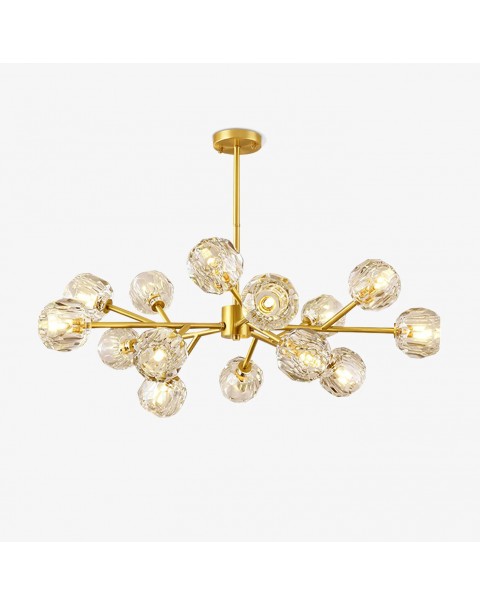 Light luxury chandelier living room lights modern simple atmosphere copper crystal molecular lights Scandinavian dining room bedroom main light fixture sets