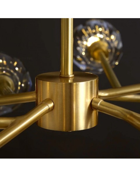 Light luxury chandelier living room lights modern simple atmosphere copper crystal molecular lights Scandinavian dining room bedroom main light fixture sets