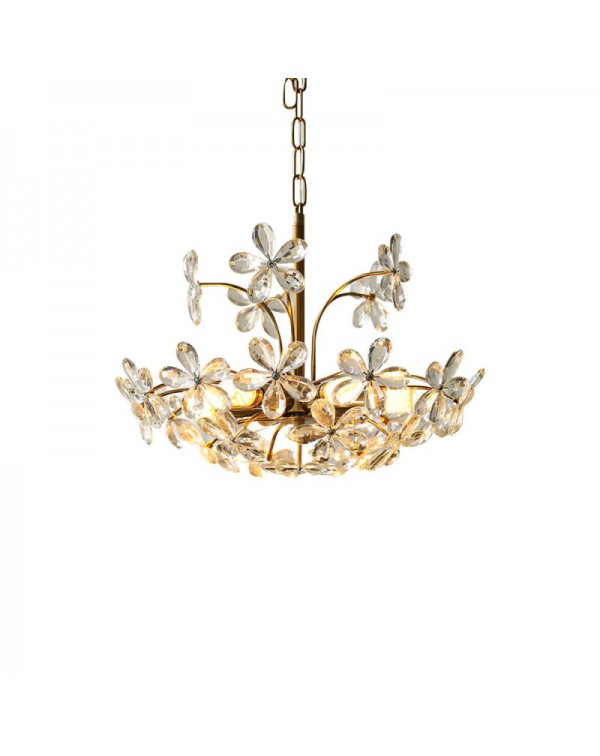 Fantasy crystal flower chandelier French rustic Am...
