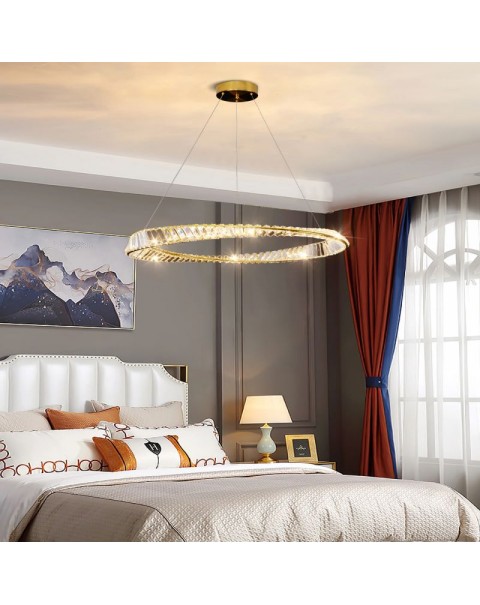 Post-modern light luxury crystal chandelier living room master light atmosphere simple dining room Italian minimalist bedroom light designer models