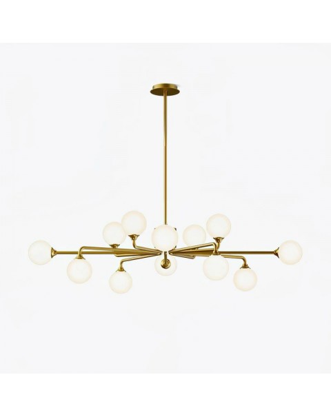 Full copper living room chandelier post-modern minimalist Scandinavian three rooms and two rooms whole house package combination of atmospheric magic beans main lamps and lanterns