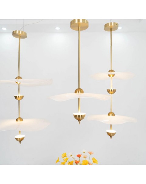 Scandinavian light luxury bedroom bedside small chandelier floating window simple modern creative personality restaurant cafe long line lamps and lanterns