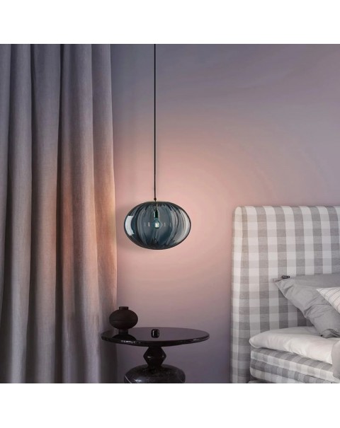 Scandinavian bedroom bedside small chandelier light luxury post-modern minimalist iron colored glass ball single head dining room lamps and lanterns