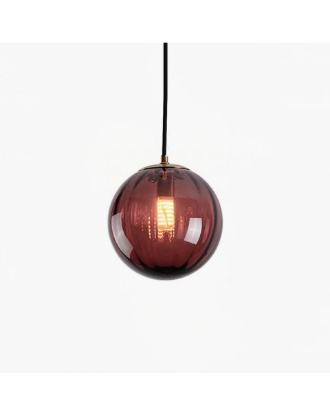 Scandinavian bedroom bedside small chandelier light luxury post-modern minimalist iron colored glass ball single head dining room lamps and lanterns