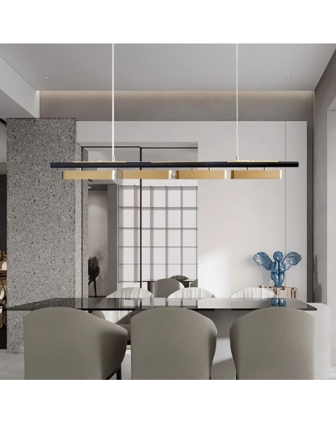 Post-modern dining room chandelier minimalist light luxury a word long cashier bar sample room creative designer chandelier