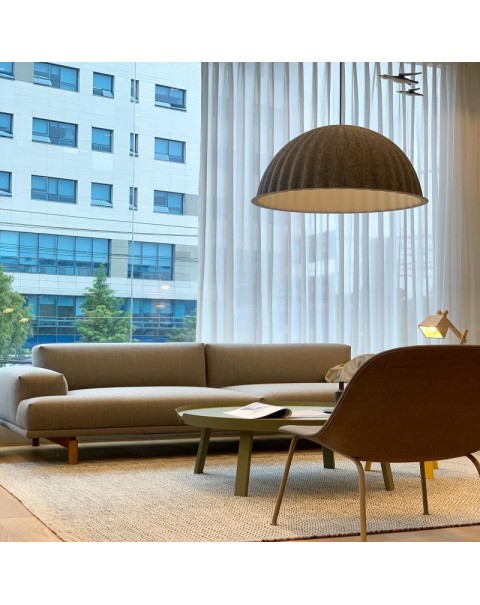 Danish designer Scandinavian simple office bar restaurant creative pumpkin-shaped semi-circular sound-absorbing felt chandeliers