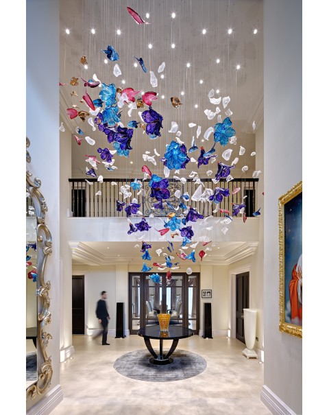 Villa, hotel large lantern decoration, petal lantern modeling