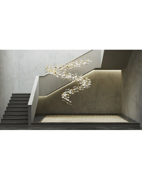 Metal Flake Large Flower Light Pendant
