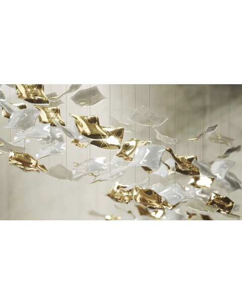 Metal Flake Large Flower Light Pendant