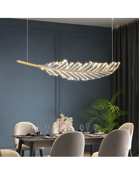 Restaurant feather lighting