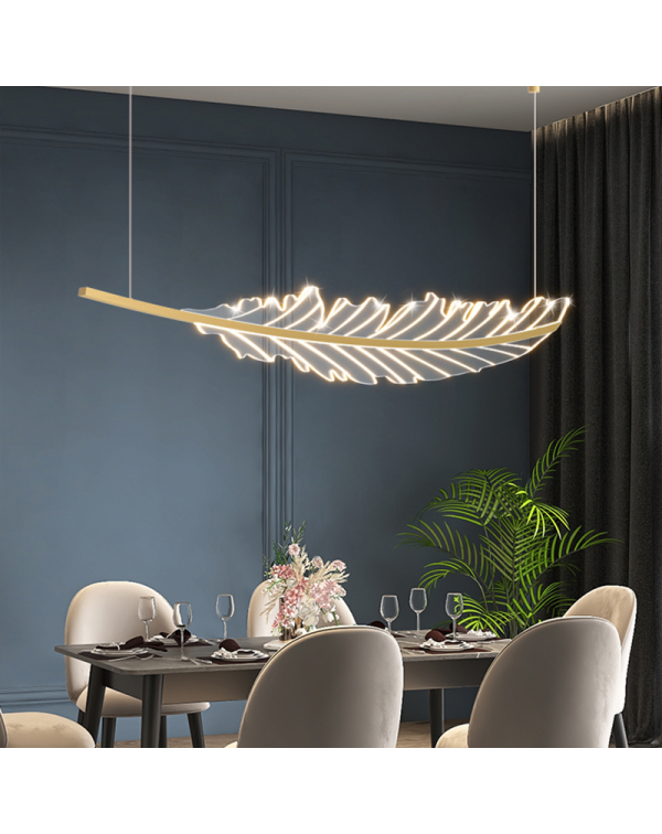 Restaurant feather lighting