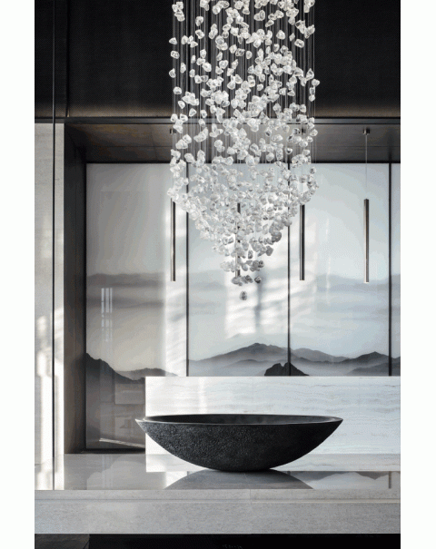 Large stone chandeliers