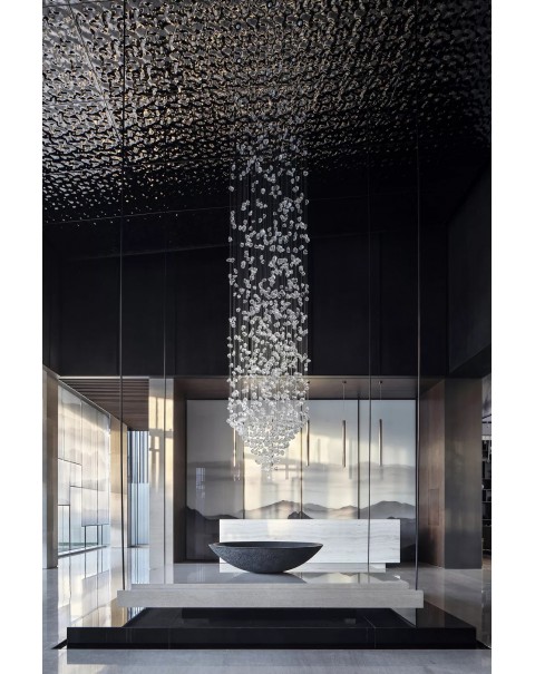 Large stone chandeliers