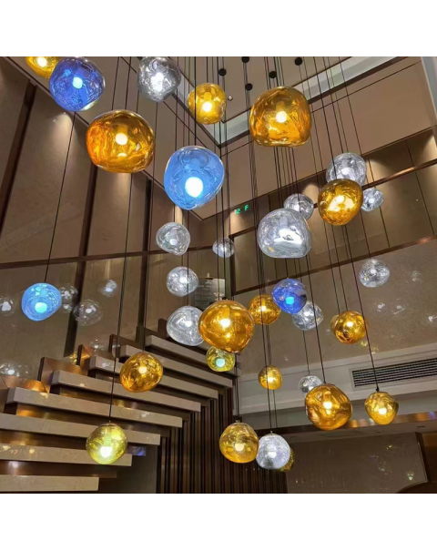 Villa living room water drop lighting