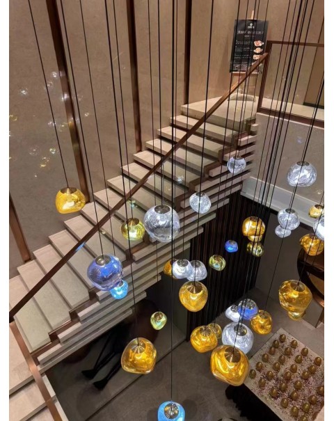 Villa living room water drop lighting