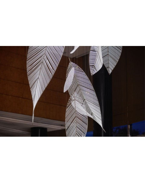 Three-dimensional leaf hollow chandelier
