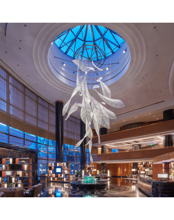 Three-dimensional leaf hollow chandelier