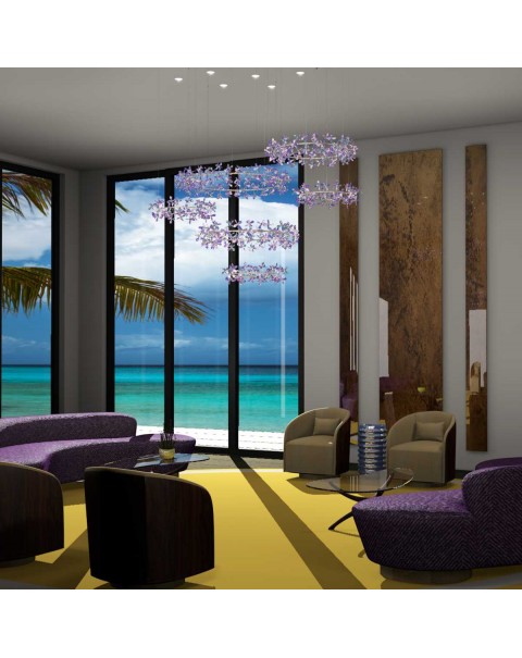 Villa living room dining room creative flower chandelier