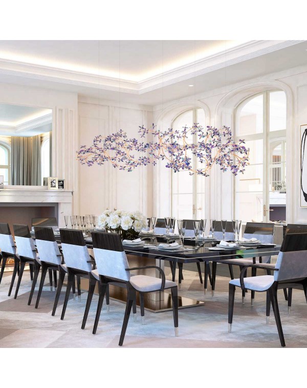 Villa living room dining room creative flower chan...