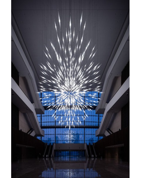 Hotel glass fireworks chandelier