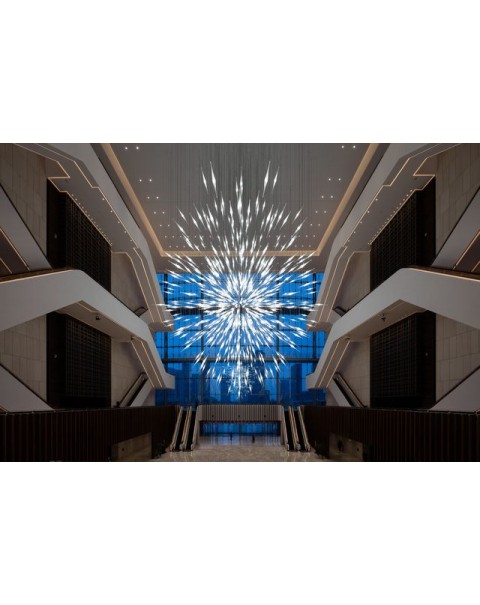 Hotel glass fireworks chandelier