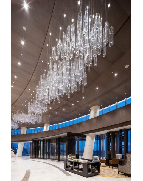 Hotel glass fireworks chandelier
