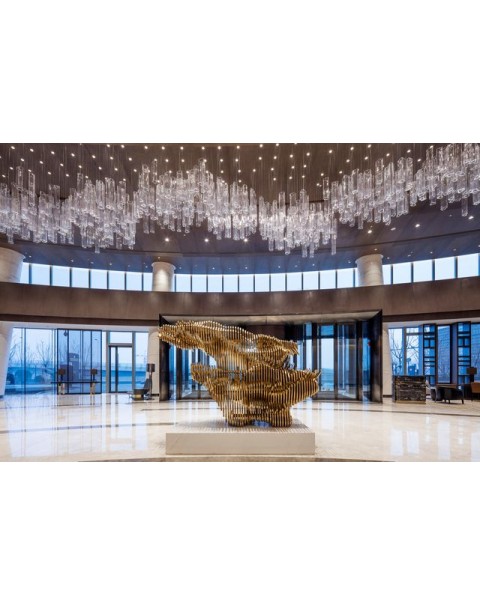 Hotel glass fireworks chandelier