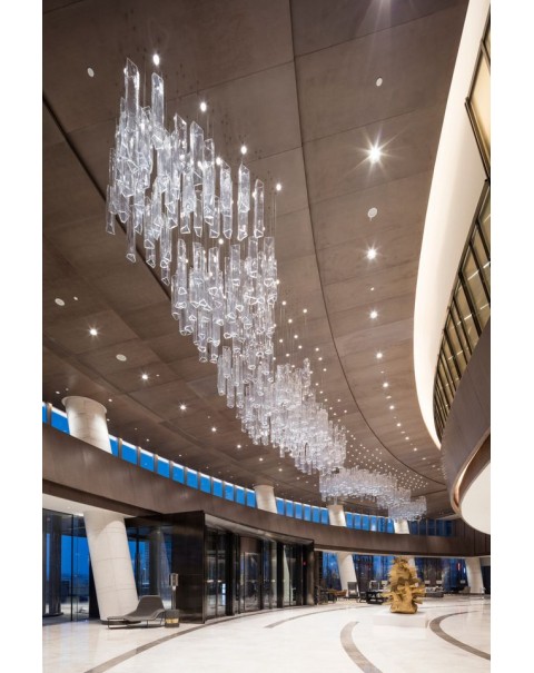 Hotel glass fireworks chandelier