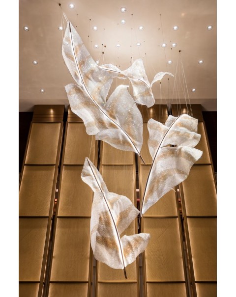 Leaf vein texture leaf chandelier