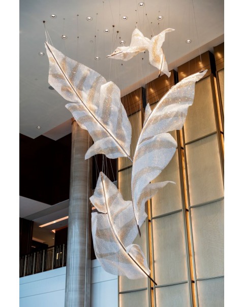 Leaf vein texture leaf chandelier