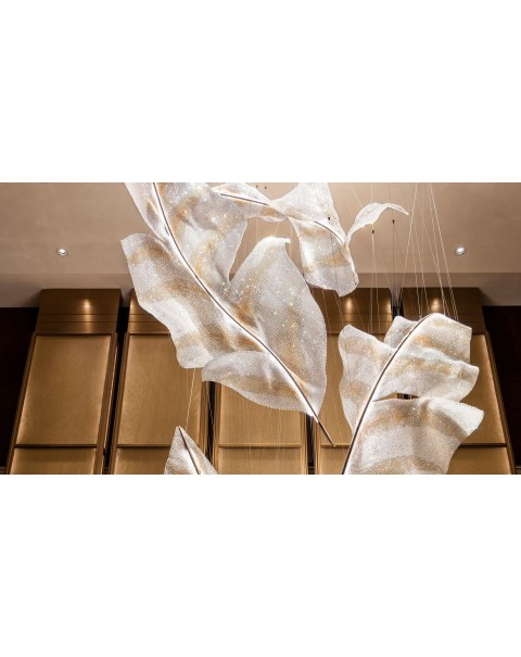 Leaf vein texture leaf chandelier