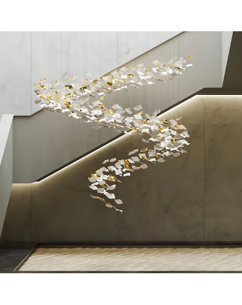 Scarf melody living room staircase chandelier